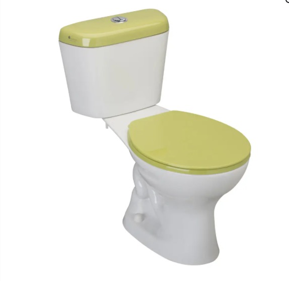 Inodoro Milan Blanco-Verde C/Botón Doble FV