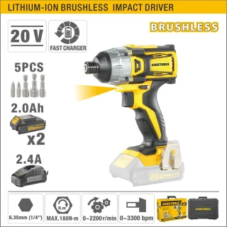 Atornillador de Impacto Inalámbrico 1/4" 20V UYUSTOOOLS